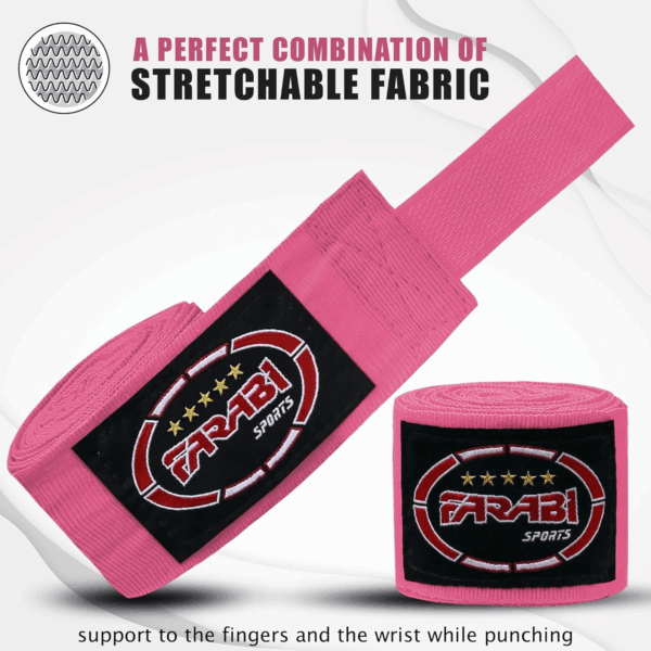 FARABI Kids Boxing Hand Wraps 2.5 Meters Junior Hand Wraps Boxing Hand Wraps Muay Thai Hand Wraps MMA Boxing Hand Wraps Men Boxing Hand Wraps Kids Boxing Hand Wraps Inner Gloves - Image 4