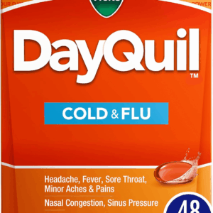 Dayquil Cold & Flu Medicine, Non-Drowsy Powerful Multi-Symptom Daytime Relief for Headache, Fever, Sore Throat, Minor Aches and Pains, Nasal Congestion, Sinus Pressure and Cough, 48 Liquicaps
