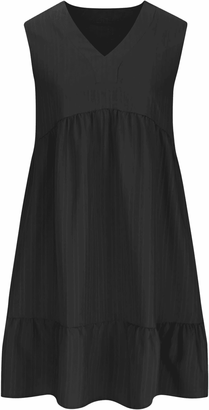 Womens Summer Dress Sleeveless V Neck Mini Dresses Fashion Casual Flowy Boho Ruffle a Line Swing Sundress 2025 - Image 5