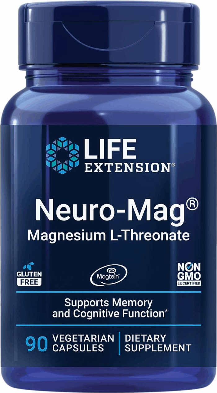 Neuro-Mag Magnesium L-Threonate, Magnesium L-Threonate, Memory Health, Quick Thinking, Cognitive Health Support, Vegetarian, Non-Gmo, 90 Vegetarian Capsules
