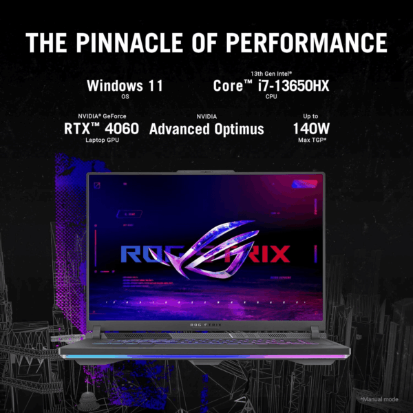 ROG Strix G16 Gaming Laptop, 165Hz Display, NVIDIA® Geforce RTX™ 4060, Intel Core I7-13650Hx, 16GB DDR5, 1TB Pcie Gen4 SSD, Wi-Fi 6E, Windows 11, G614JV-AS74 - Image 2