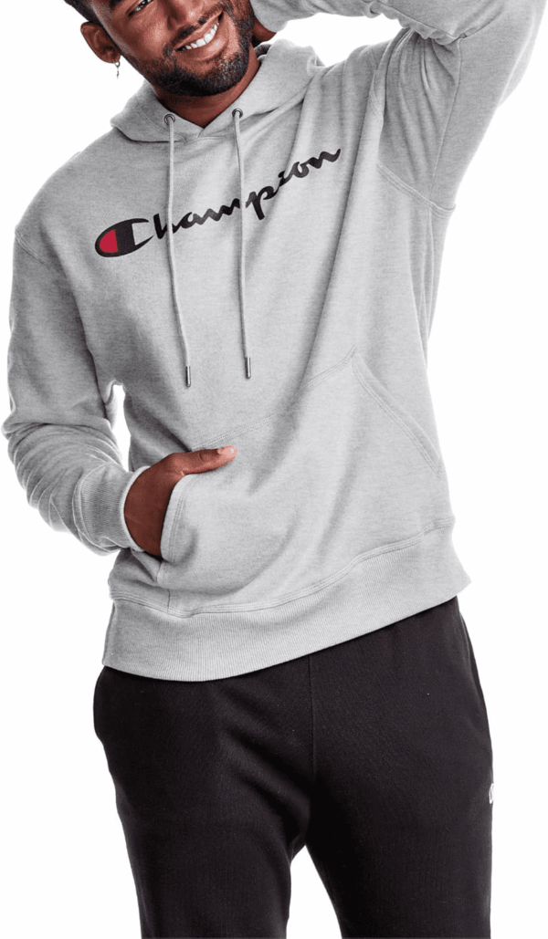 Men'S Powerblend Fleece Hoodie Sweatshirt with Script Logo (Regular and Big & Tall) - Image 3