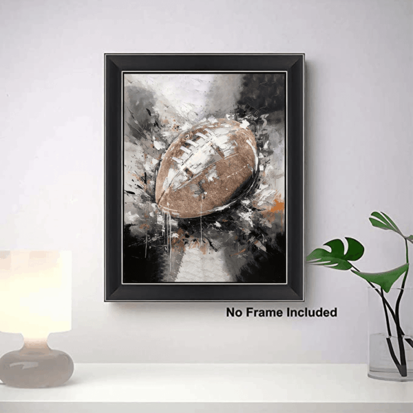 Sports Themed Wall Art, Retro Watercolor Graffiti Football, Baseball, Soccer, Basketball Canvas Prints for Boy'S Room Man Cave Home Decor, Set of 4 - (8 X10 Inches Unframed) - Image 6