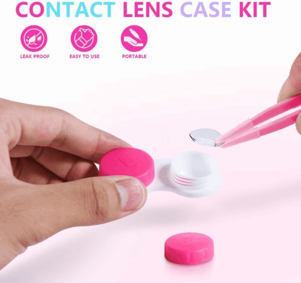 12 Pack Colorful Contact Lens Case Box Holder Container Soak Storage Kit - Image 4