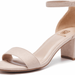 Women Open Toe Low Chunky Short Heels Ankle Strap Block Heel Sandals Party Dress Wedding Pump Shoes