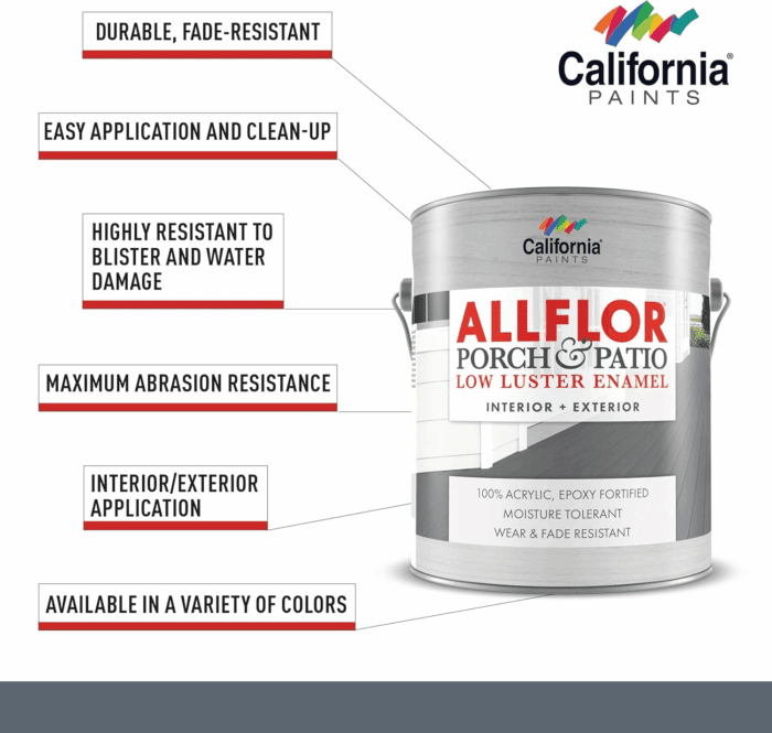 ALLFLOR Porch, Patio and Floor Enamel Paint, Saddle Brown, 1 Quart, Extremely Durable Water-Based Formula, Ideal for Patios, Pool Decks, Basements & More - Image 2
