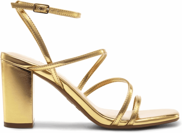 Women'S Heels Chunky Block Strappy Square Open Toe Ankle Buckle Heeled Sandals Wedding Party Dress Shoes Indie - Image 2