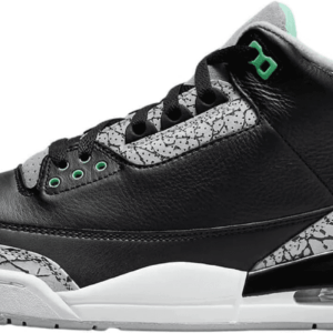 Air Jordan 3 Retro Mens Shoes Size-9.5, Black/Green Glow-Wolf Grey