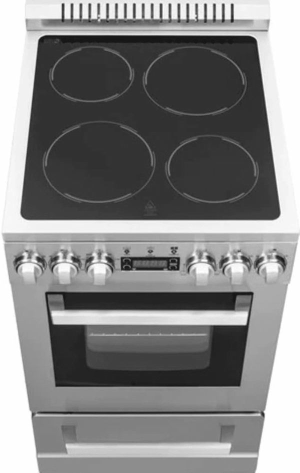 DER20P3S Electric Range Oven Elite Series Compact Design, 2-Cu.Ft. Capacity with 4 Coil Burners, Framed Glass Door, Storage Drawer and Broiler with Pan, 20-Inch, Stainless Steel - Image 3