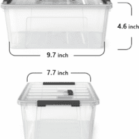 Clear Storage Latch Bins, 6-Pack Storage Organizer Box with Handle and Lids, 5-Litre - Image 2