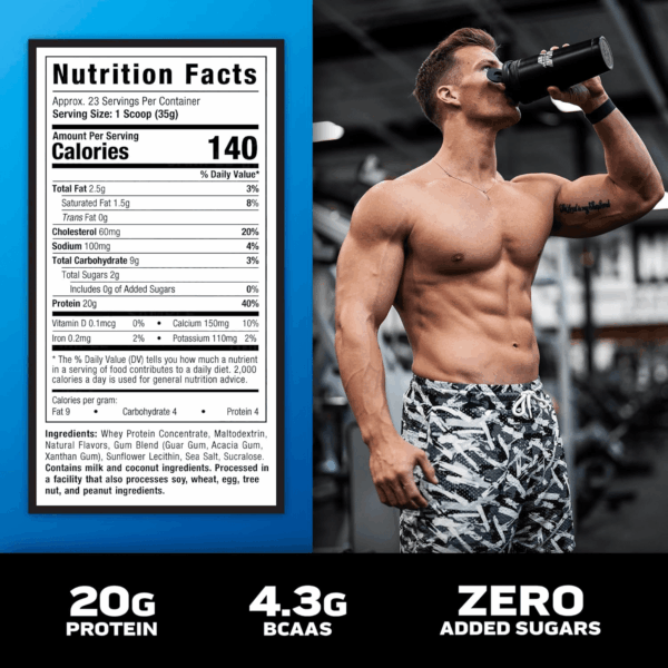 Grass-Fed Whey Protein Powder (Deluxe Vanilla, 1.8LB) - Whey Protein Smoothie & Milk Shake Mix Supports Muscle Gain & Recovery - 20G of Whey Protein for Women & Men - Non-Gmo & Gluten-Free - Image 4