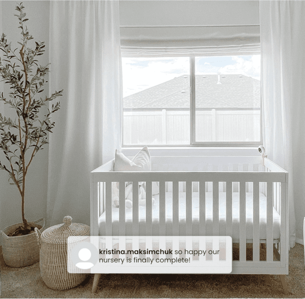 Essex 4-In-1 Convertible Baby Crib, Bianca White with Natural Legs - Image 9