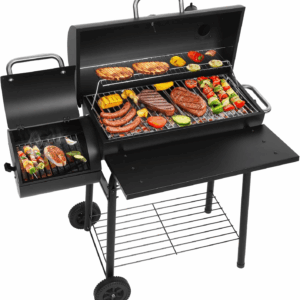 Charcoal Grills with Offest Smokers: Spacious Barrel Charcoal BBQ Grill | Barbecue Smoker Grill Combo for Outdoor Backyard Patio Camping Picnic and Party