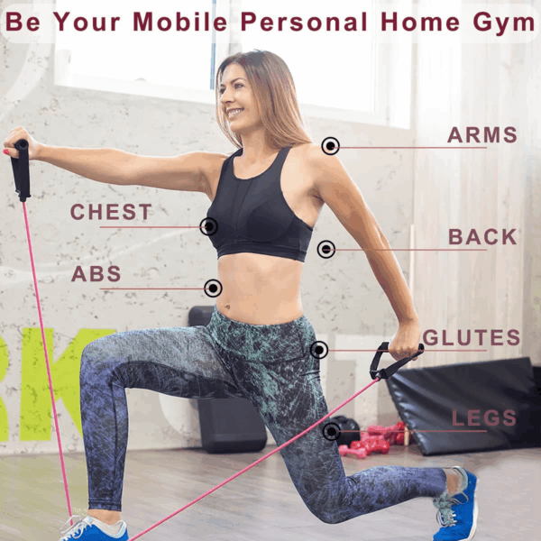 Resistance Bands with Handles, Single Resistance Bands, Exercise Bands with Handles, for Resistance Training, Physical Therapy, Home Workouts, Fitness, Pilates - Image 3