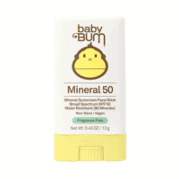 Baby Bum Mineral SPF 50 Sunscreen Stick - Hawaii 104 Act Compliant (Without Octinoxate & Oxybenzone) - UVA/UVB Face and Body Protection - Unscented for Sensitive Skin - Travel Size 0.45 Oz