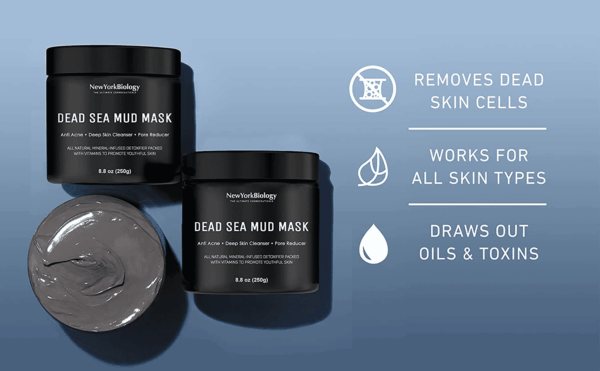 New York Biology Dead Sea Mud Mask for Face and Body - Spa Quality Pore Reducer for Acne, Blackheads & Oily Skin, Natural Skincare for Women, Men - Tightens Skin for a Healthier Complexion - 8.8 Oz - Image 5