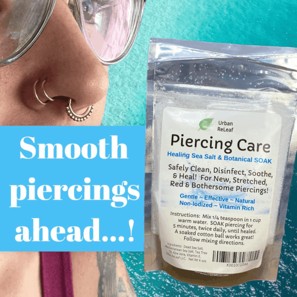 Piercing Care 6 Oz. Bag, Soothing Sea Salt & Botanical SOAK. Aftercare Solution Concentrate, Makes 90 Cups. - Image 4