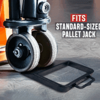Rubber Pallet Jack Wheel Chock with Built-In Handle - Pallet Jack Stopper for Truck - 13.37" Length X 11.62" Width X 2" Height - Image 3