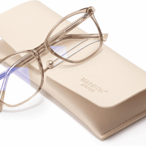 Blue Light Blocking Glasses anti Eyestrain UV Glare Blue Light Glasses for Women with Case, TV Phone Computer Gaming Eyeglasses (Coffee Brown)
