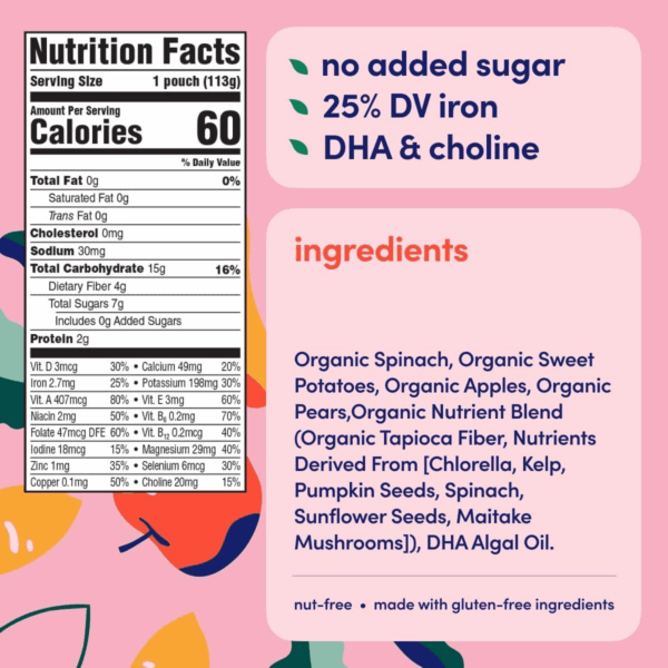 Baby Food Pouches Variety Pack – Organic Veggie Purees for Toddlers | No Added Sugar, Fiber, Non-Gmo | Blended Toddler Pouches | 4 Ounce Bpa-Free Pouch | 4 Flavors | 8 Count - Image 5