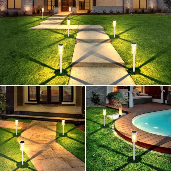 Solar Pathway Lights Outdoor Waterproof, 8 Pack LED Solar Garden Lights for outside Decorations, Dusk to Dawn Solar Walkway Lights Landscape Lighting - Image 8