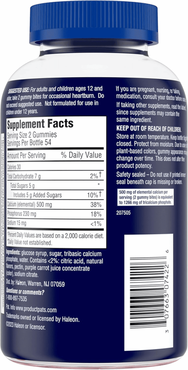 Gummy Bites Dietary Supplement for Occasional Heartburn Relief, Upset Stomach and Acid Indigestion, Great for a Summer BBQ - Cherry Berry Burst - 108 Count - Image 8