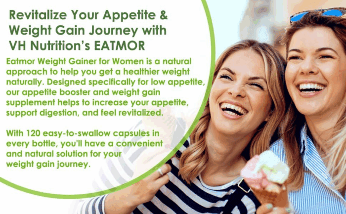 Eatmor | Weight Gain Pills* for Women and Men | Designed for Women with Gentian, Ginger, Alfalfa | 120 Easy-To-Swallow Capsules - Image 2