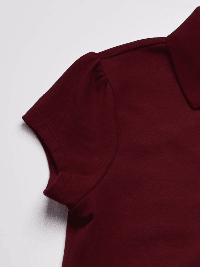 Girls' Short Sleeve Ruffle Pique Polo - Image 3