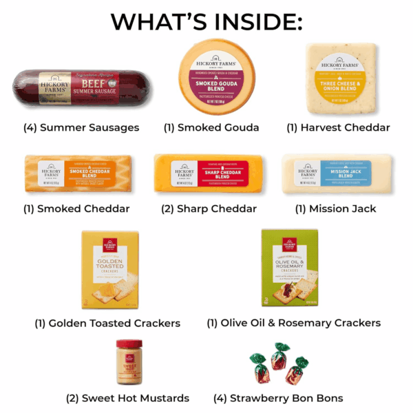Signature Beef Meat and Cheese Gift Basket (Extra Large) Box Set | Charcuterie Board Food | Summer Sausage | Father'S Day | Mother'S Day | Easter | Christmas | Holiday | Housewarming | Gourmet | Set | Sympathy Gift | Care Package - Image 3