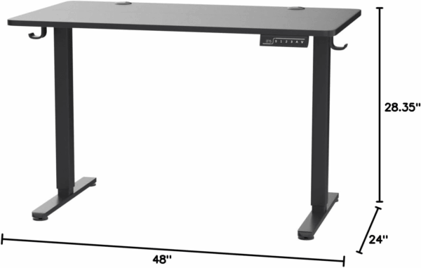 Height Adjustable Electric Standing Desk, 48 X 24 Inches Sit Stand up Desk, Memory Computer Home Office Desk (Black) - Image 3