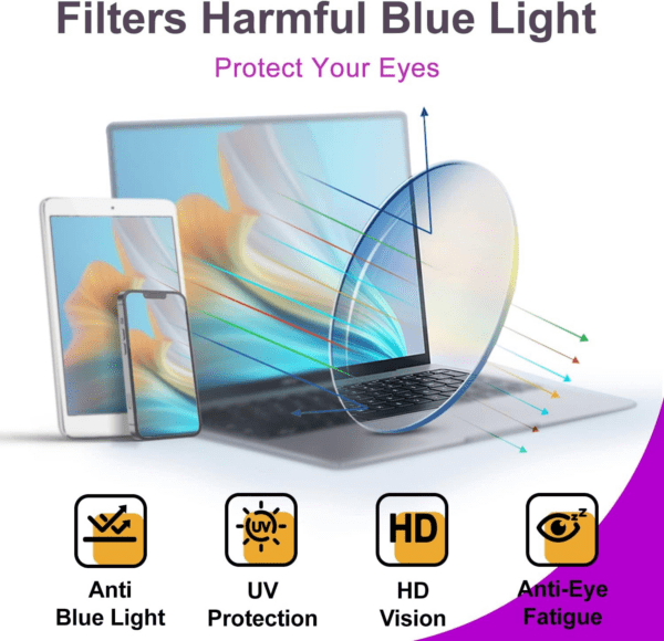 Oversized TR90 Blue Light Blocking Glasses Fashion Accessories Non Prescription for Women Harvard - Image 7