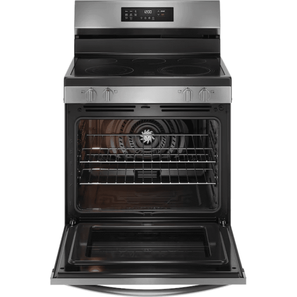 30-In Glass Top 5 Burners 5.3-Cu Ft Air Fry Convection Oven Freestanding Electric Range Stainless Steel ) - Image 2