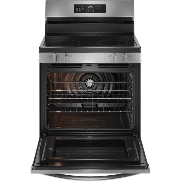 30-In Glass Top 5 Burners 5.3-Cu Ft Air Fry Convection Oven Freestanding Electric Range Stainless Steel ) - Image 2