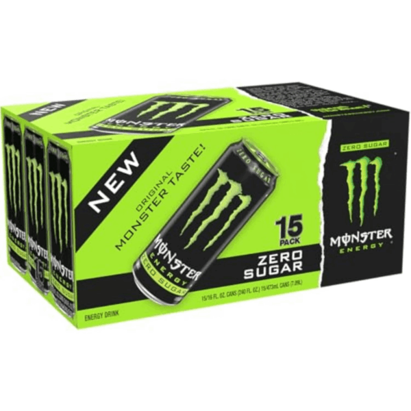Zero Sugar, Green, Original, Low Calorie Energy Drink, 16 Ounce (Pack of 15) - Image 2