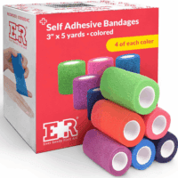 Self Adherent Cohesive Bandages 3" X 5 Yards - 6 Count, Rainbow Colors