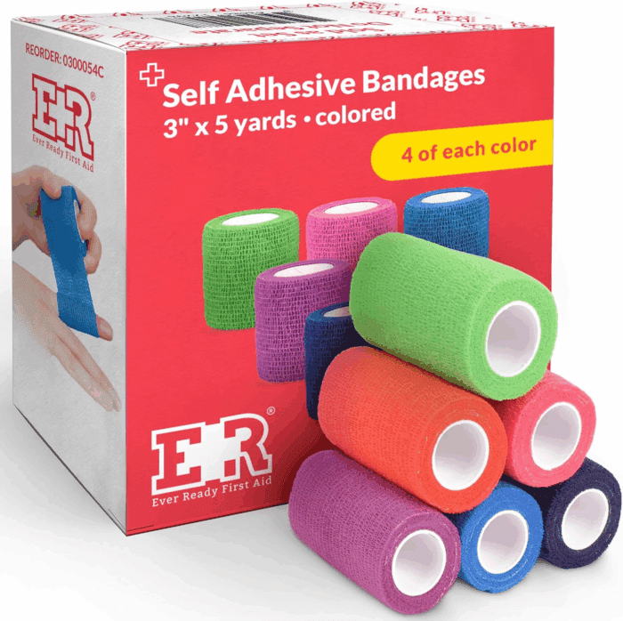 Self Adherent Cohesive Bandages 3" X 5 Yards - 6 Count, Rainbow Colors