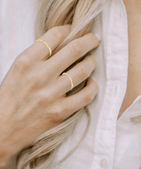 8-12PCS 14K Gold Stacking Ring Set for Women Dainty Thumb Stackable Rings Gold Heart CZ Non Tarnish Rings Plain Band Size 4-11 - Image 3