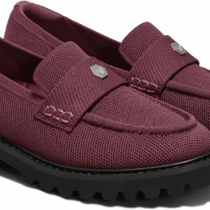 Francesca Women'S Loafers, Waterproof Round-Toe Platform Chunky Heel Loafers Bordeaux