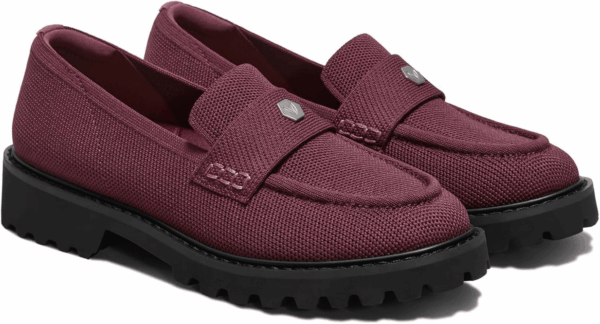 Francesca Women'S Loafers, Waterproof Round-Toe Platform Chunky Heel Loafers Bordeaux