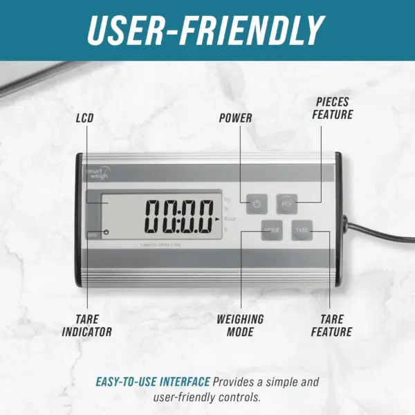 440Lbs X 6 Oz. Digital Heavy Duty Shipping and Postal Scale, with Durable Stainless Steel Large Platform, UPS USPS Post Office Postal Scale and Luggage Scale - Image 3