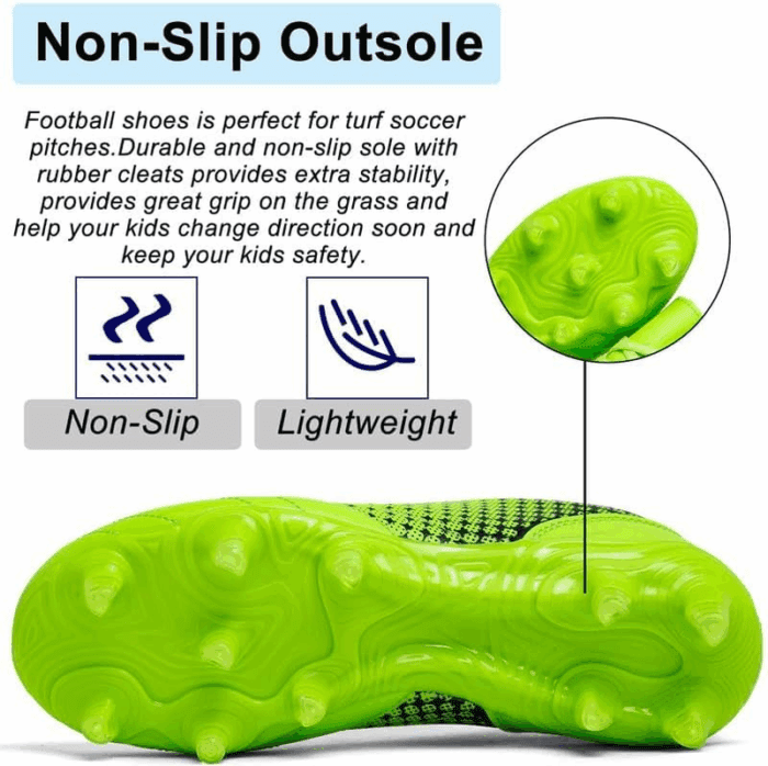 Soccer Shoes for Boys Girls Soccer Cleats Boys Girls Kids Athletic Outdoor Football Shoes Youth Football Cleats Outdoor & Indoor Soccer Shoes Lightweight, Running & Training for Students - Image 5