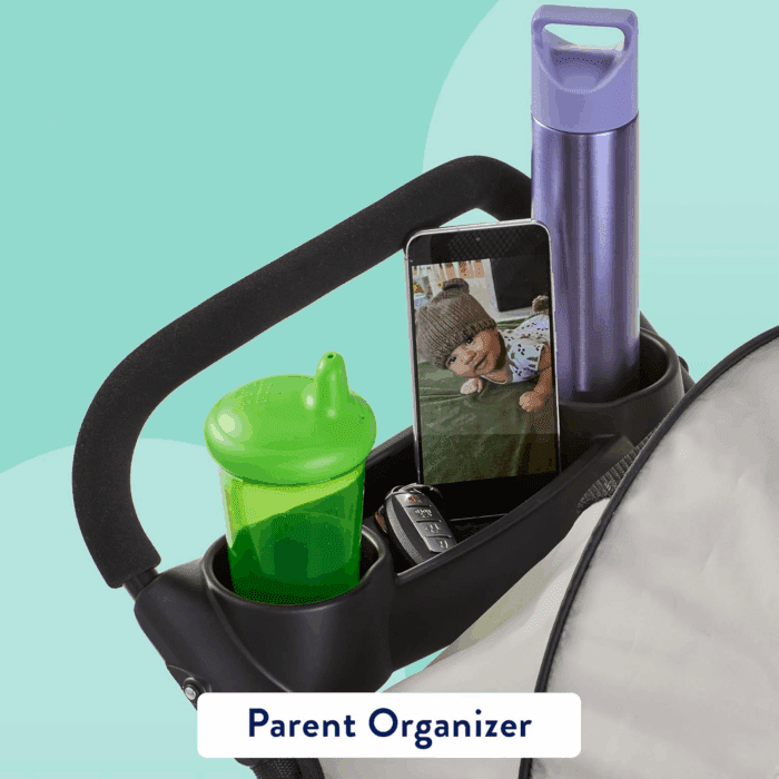 Cloud plus Lightweight Toddler Umbrella Baby Stroller with Large Storage Basket and Canopy, Reclining Seat, Child and Parent Trays, Compact Easy Fold for Summer Travel - Slate Gray - Image 7