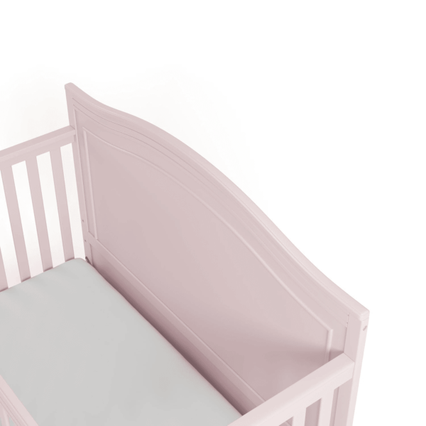 Paris 4-In-1 Convertible Crib - GREENGUARD Gold Certified, Converts to Toddler Bed, Daybed and Full Bed, Fits Standard Crib Mattress, Adjustable Mattress Base, Blush - Image 3