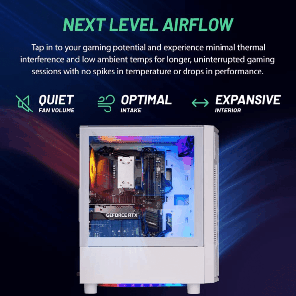 Skytech Archangel Gaming PC Desktop, Ryzen 5 5500 3.6 Ghz (4.2Ghz Turbo Boost), NVIDIA RTX 3050 (6GB) 6GB GDDR6, 1TB SSD, 16GB DDR4 RAM 3200, 650W Gold PSU, Wi-Fi, Win 11 Home - Image 6