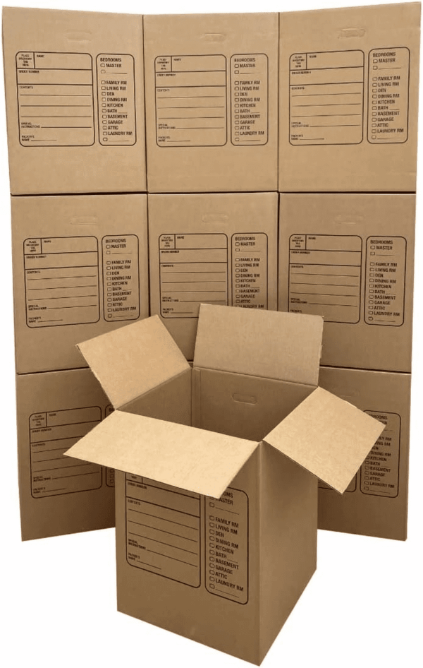 Moving Boxes with Handles, 10 Premium Large, 18 X 18 X 24, Brown, BOXINDSLAR10 - Image 3