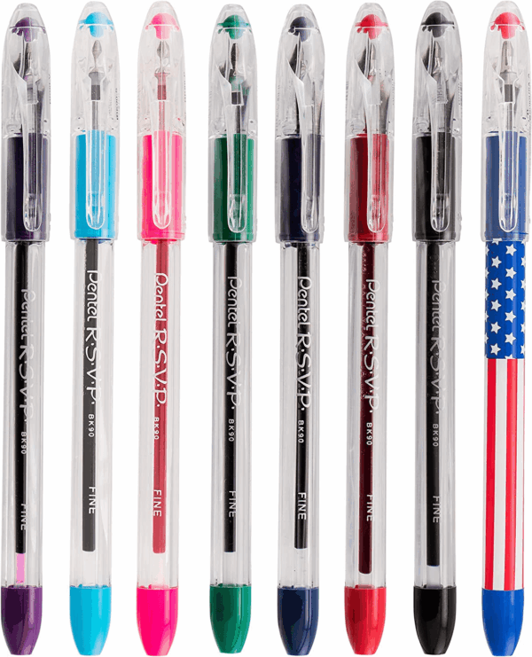 RSVP Ballpoint Pen, (0.7Mm), Fine Line, Black Ink, Pack of 5 (BK90PF5A) - Image 3