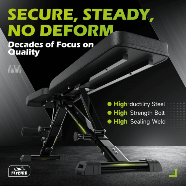 Weight Bench, Adjustable Strength Training Bench for Full Body Workout with Fast Folding-New Version - Image 2