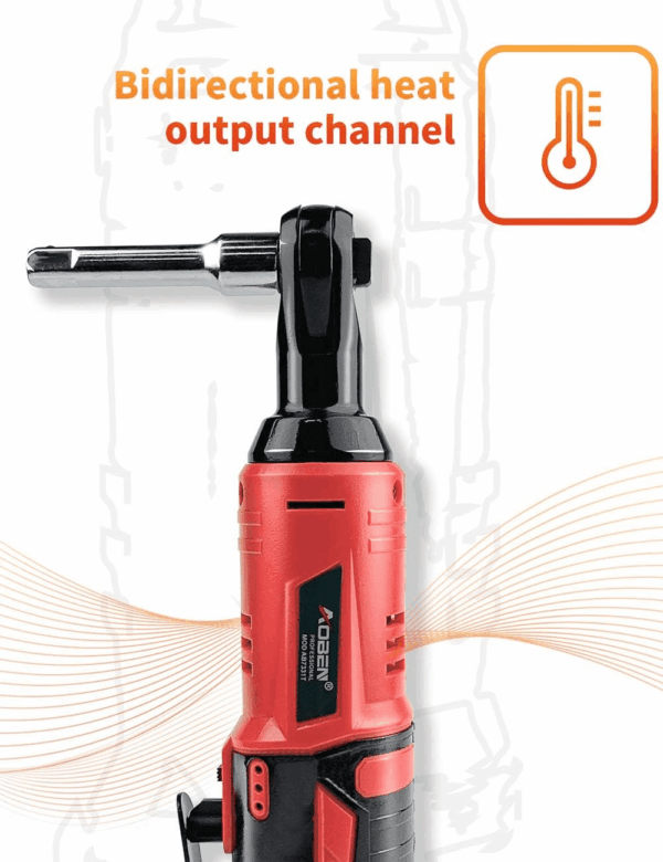 Cordless Electric Ratchet Wrench Set, 3/8" 12V Power Ratchet Tool Kit with 2 Packs 2000Mah Lithium-Ion Battery and Charger - Image 3