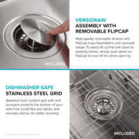 Dex 33-Inch Undermount 16 Gauge Stainless Steel Single Bowl Kitchen Sink, KA1US33B - Image 9