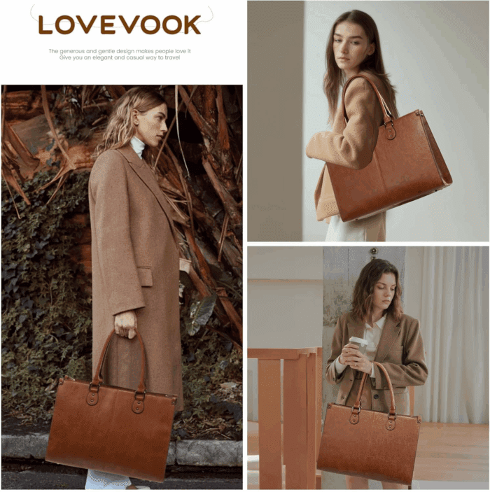 Laptop Bag for Women, 15.6 Inch Laptop Tote Bag Vintage Work Bags for Women Computer Bag Office Briefcase Handbag - Image 2